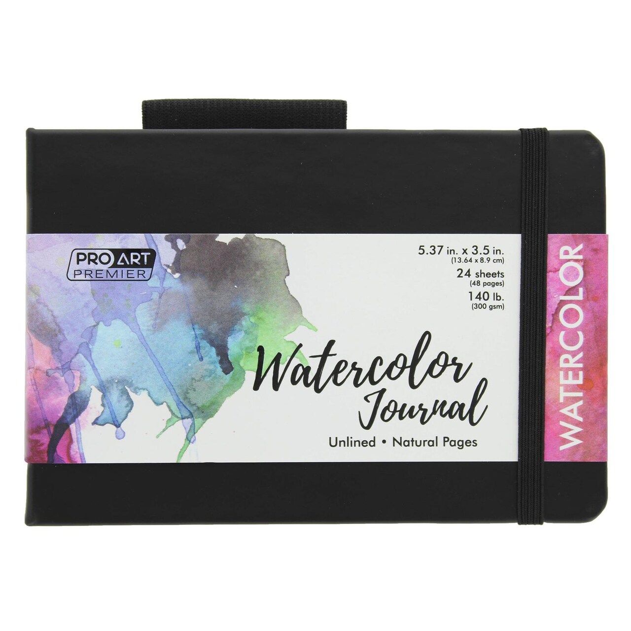 Pro Art Prem Watercolor Bk 5.37"x3.5", 24 sheets, Natural 140# CP, Watercolor Paper, Sketchbook, Water Color Paper, Paper Pad, Journal, Book, Paint Painting Paper